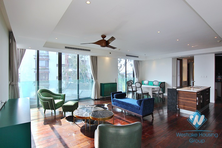 Quality apartment with nice design for rent in Xuan Dieu st, Quang An ward, Tay Ho